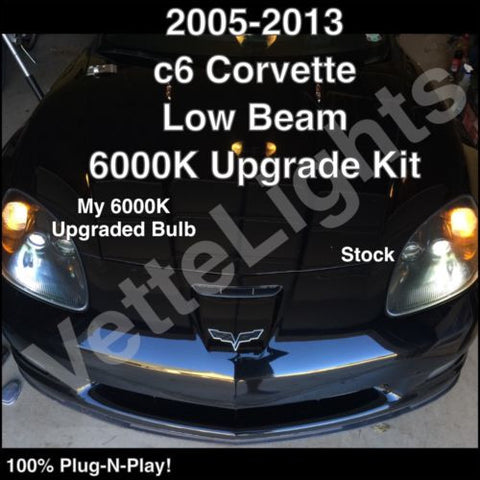 2005-2013 C6 Corvette 6000K Replacement Low Beam HID Bulbs