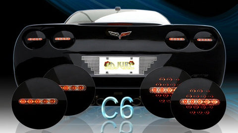 2005-2013 C6 Corvette Midnight Onyx LED Tail Lights (Set)