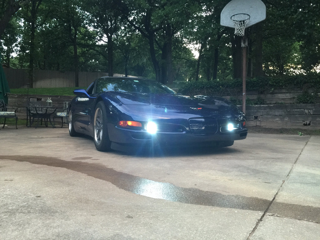 Super Bright LED Fog Light Bulbs Kit For 1997-2004 C5 Corvette - 2x H27W/1 (880), 6000K White